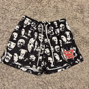 Butterfly Black and White Men's Athletic Shorts